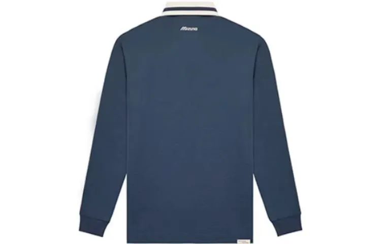 Mizuno Heritage Long Sleeve Polo Shirt 'Navy' D2CA36H2 sold by KicksCrew product image thumbnail 2