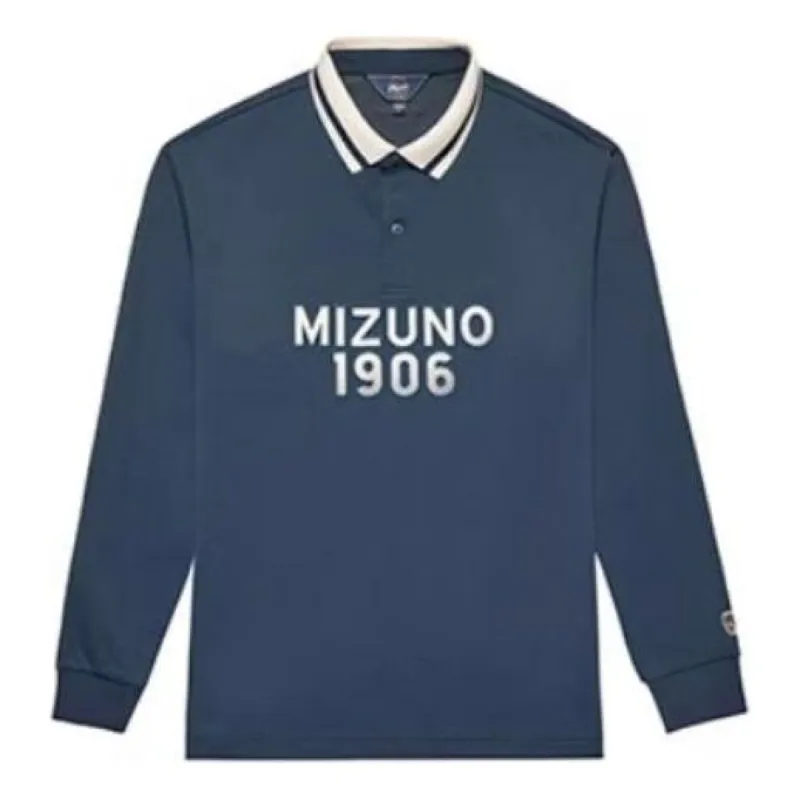 Mizuno Heritage Long Sleeve Polo Shirt 'Navy' D2CA36H2 sold by KicksCrew