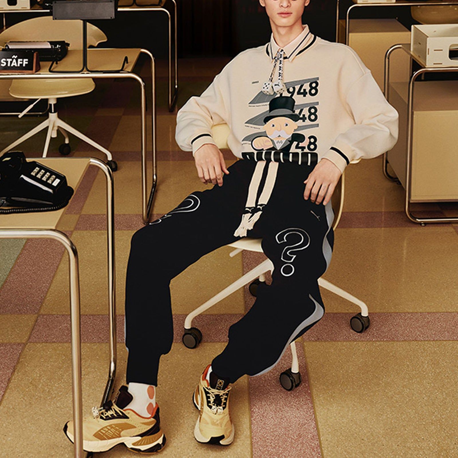 Puma X Staffonly X Monopoly Logo Sweatshirt 'Beige' 539898-86 sold by KicksCrew product image thumbnail 3