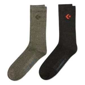 Converse Embroidered Logo Quarter Socks Two Pairs 'Black Olive Green' 10023578-A01 sold by KicksCrew