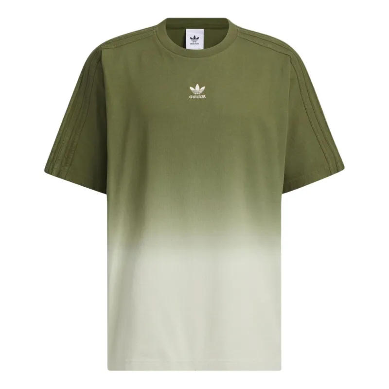 adidas Clover Gradient Loose Casual T-Shirt 'Green White' JG1523 sold by KicksCrew