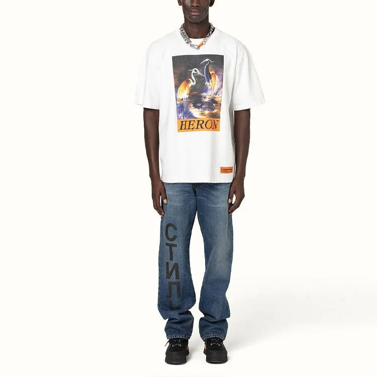 HERON PRESTON Heron Times Regular T-shirt 'White' HMAA020F20JER0020120 sold by KicksCrew product image thumbnail 3