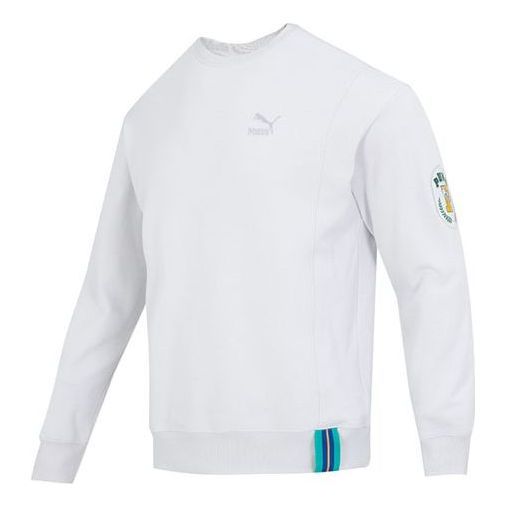 PUMA Team Badge Crew Sweater 'Grey' 677379-72 sold by KicksCrew