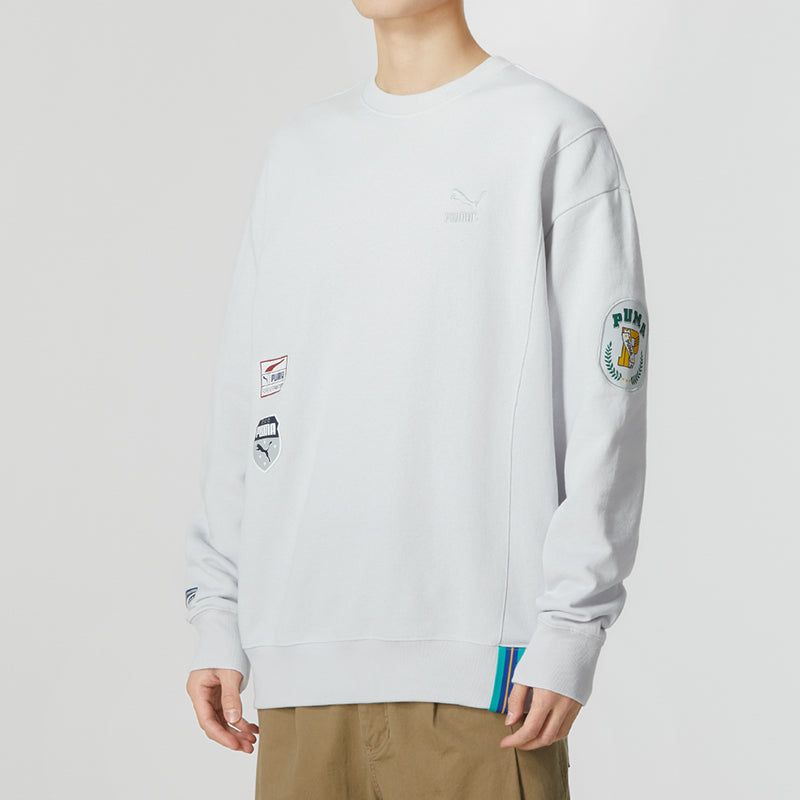 PUMA Team Badge Crew Sweater 'Grey' 677379-72 sold by KicksCrew product image thumbnail 3