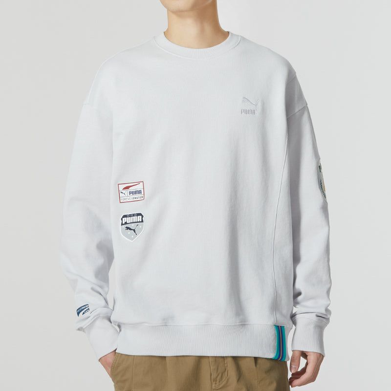 PUMA Team Badge Crew Sweater 'Grey' 677379-72 sold by KicksCrew product image thumbnail 4