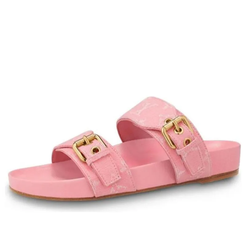 (WMNS) LOUIS VUITTON Bom Dia Mules 'Pink Minigram' 1A67V5 sold by KicksCrew