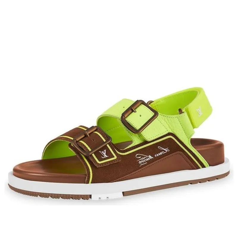 LOUIS VUITTON x NBA Trainer Sandals 'Brown Neon Green' 1A8ZNH sold by KicksCrew