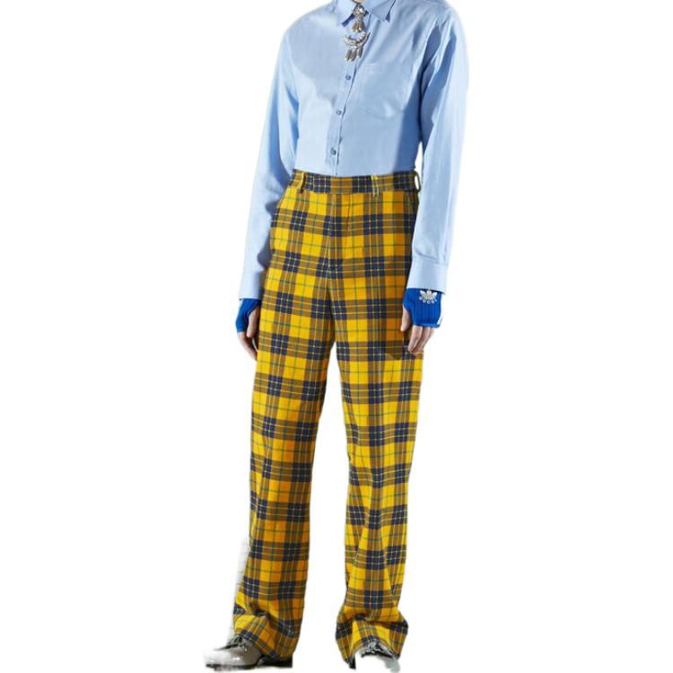 Gucci Straight-Leg Checked Tartan Cotton Pant 'Yellow Blue' 714622-ZAKSH-7088 sold by KicksCrew product image thumbnail 3