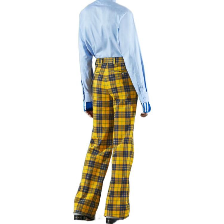 Gucci Straight-Leg Checked Tartan Cotton Pant 'Yellow Blue' 714622-ZAKSH-7088 sold by KicksCrew product image thumbnail 4