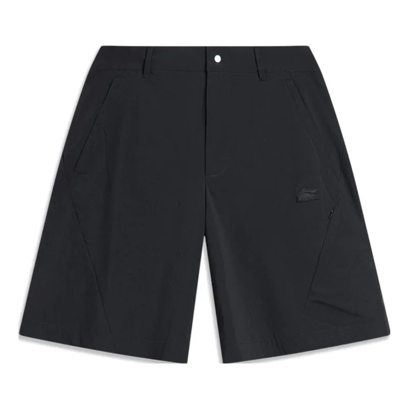 Li-Ning Label Logo Shorts 'Black' AKST439-1 sold by KicksCrew