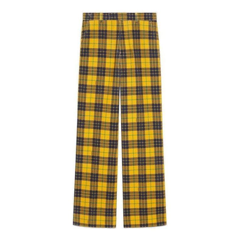 Gucci Straight-Leg Checked Tartan Cotton Pant 'Yellow Blue' 714622-ZAKSH-7088 sold by KicksCrew