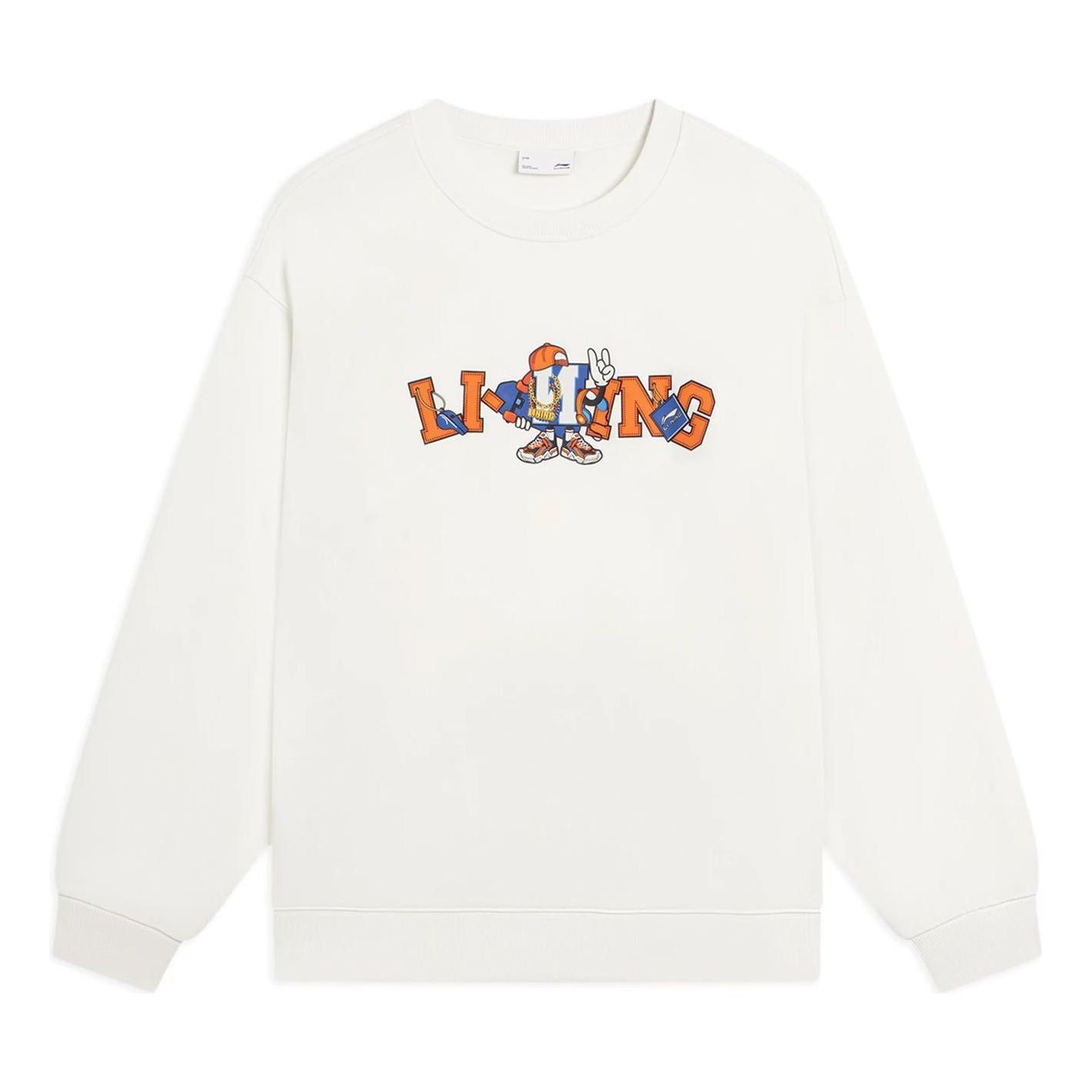Li-Ning Cartoon Graphic Sweatshirt 'White' AWDSG05-1 sold by KicksCrew
