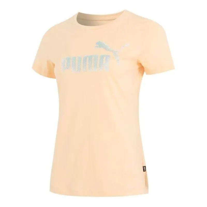 (WMNS) PUMA Essentials Logo T-Shirt 'Yellow Silver' 682140-45 sold by KicksCrew