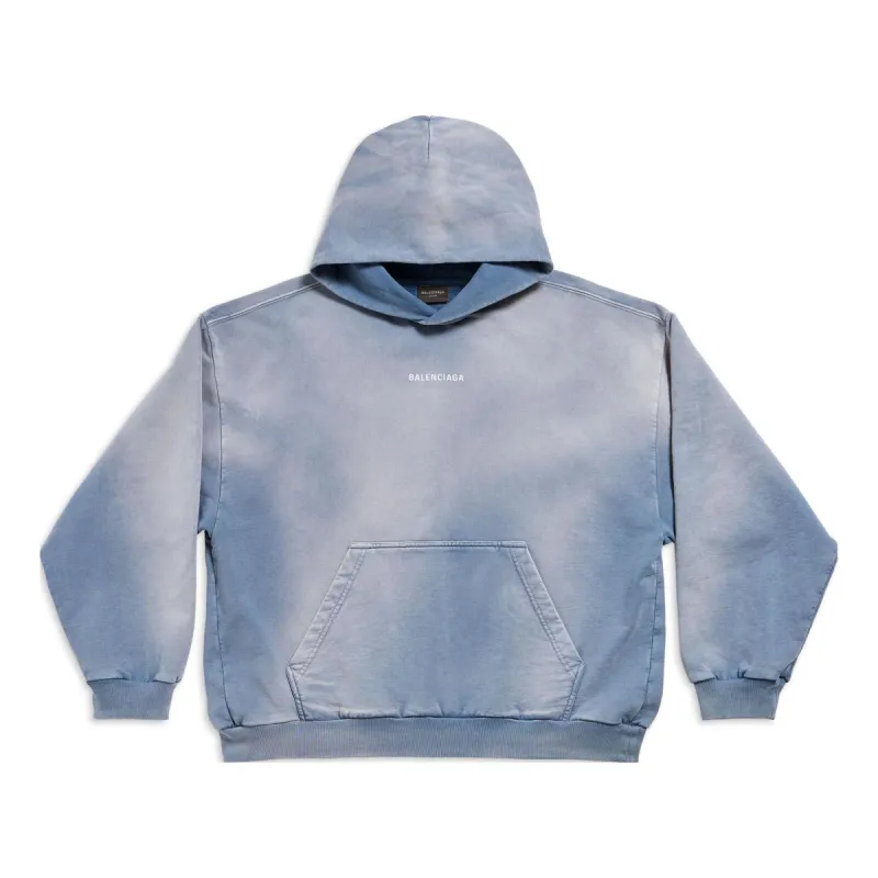 Balenciaga Back Hoodie 'Blue' 767877TPVK24313 sold by KicksCrew
