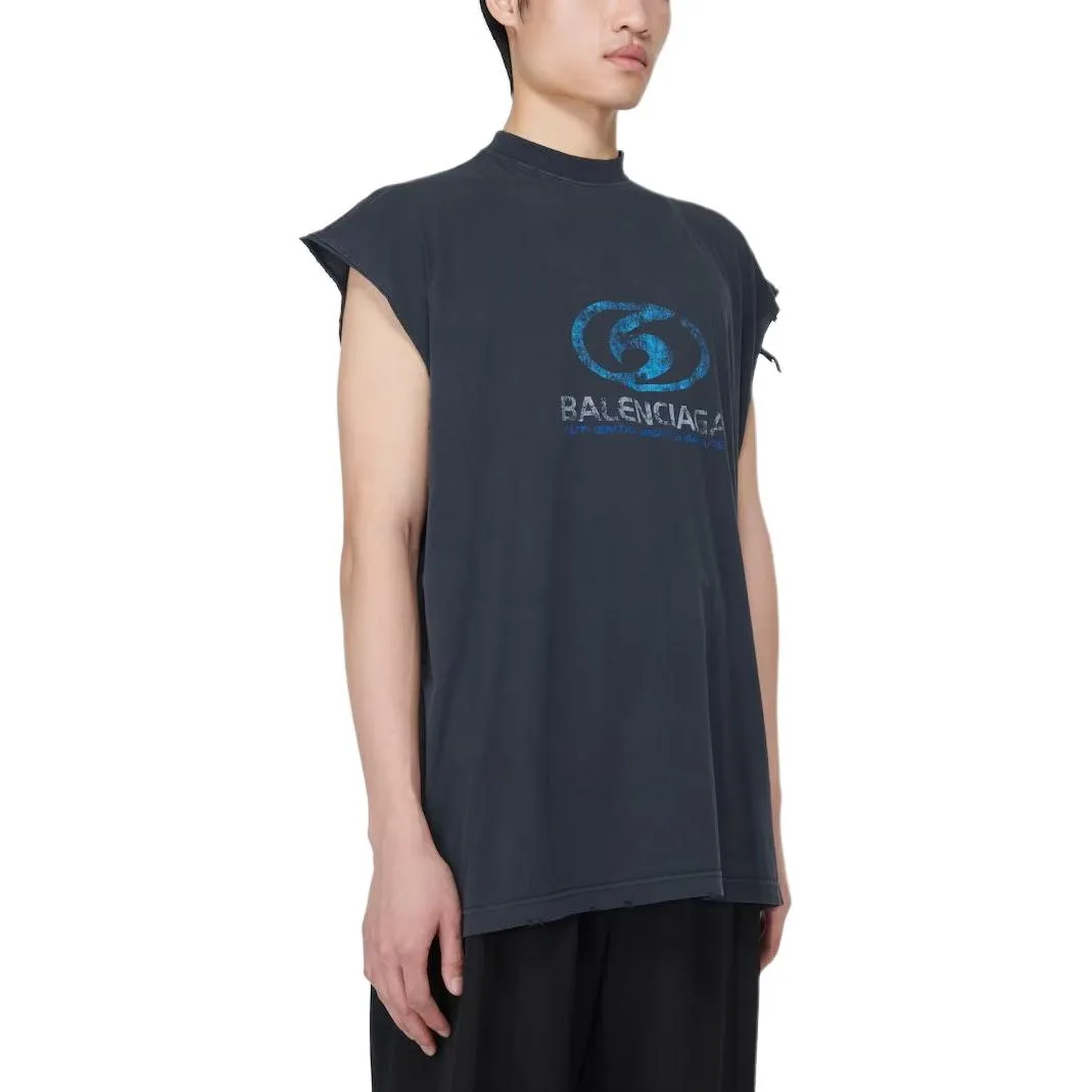 Balenciaga Surfer Sleeveless T-shirt 'Black Blue' 767844TPVM31412 sold by KicksCrew product image thumbnail 4