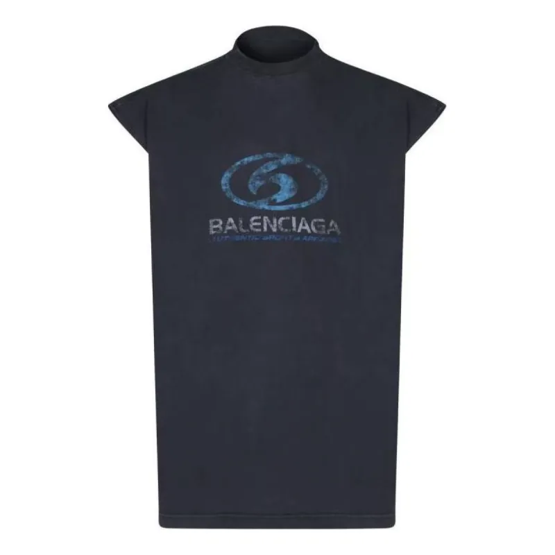 Balenciaga Surfer Sleeveless T-shirt 'Black Blue' 767844TPVM31412 sold by KicksCrew