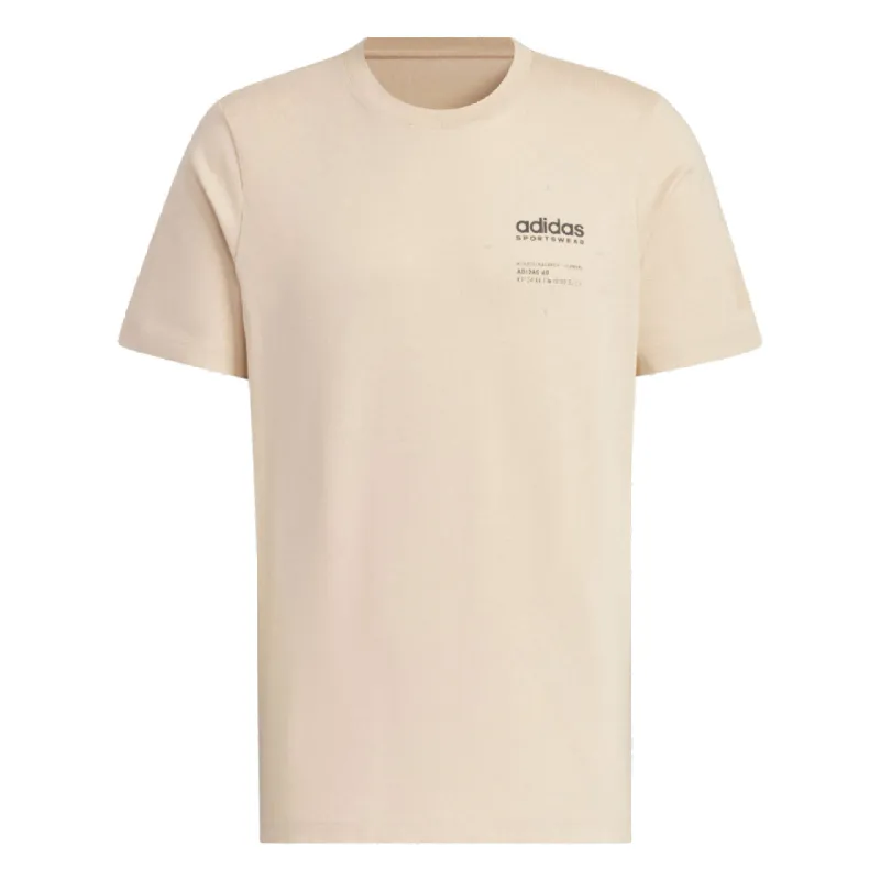 adidas Small Linear Logo T-Shirt 'Beige' JI9077 sold by KicksCrew