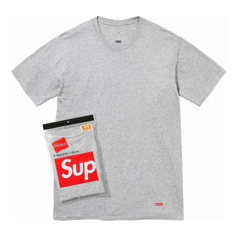 Supreme x Hanes Tagless T-Shirt (2 Pack) 'Grey' SUP-SS24-013 sold by KicksCrew