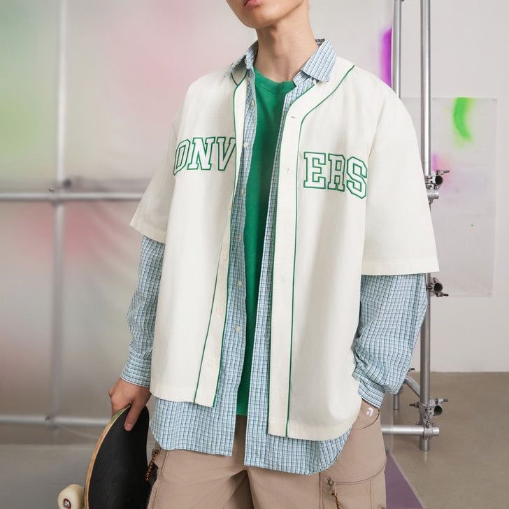 Converse Baseball Jersey Shirt 'White' 10027220-A01 sold by KicksCrew product image thumbnail 4