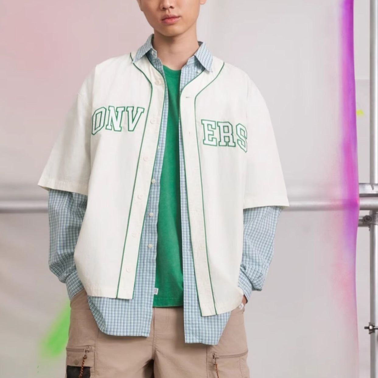 Converse Baseball Jersey Shirt 'White' 10027220-A01 sold by KicksCrew product image thumbnail 3