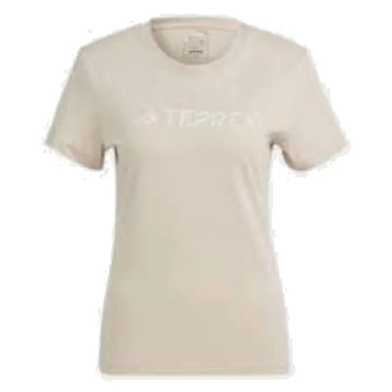 (WMNS) adidas Terrex Classic Logo T-Shirt Asia Sizing 'Beige' IB1157 sold by KicksCrew