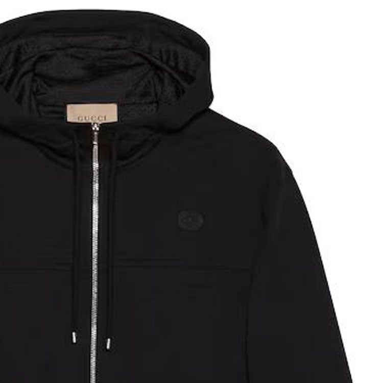 Gucci Cotton Jersey Hooded Jacket With Web 'Black' 752187-XJFQV-1043 sold by KicksCrew product image thumbnail 5