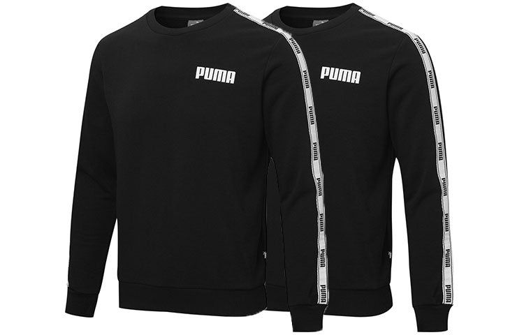 Puma Logo Tape Sweatshirt 'Black White' 587028-01 sold by KicksCrew product image thumbnail 3