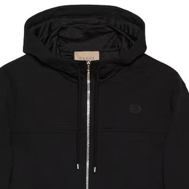 Gucci Cotton Jersey Hooded Jacket With Web 'Black' 752187-XJFQV-1043 sold by KicksCrew product image thumbnail 4