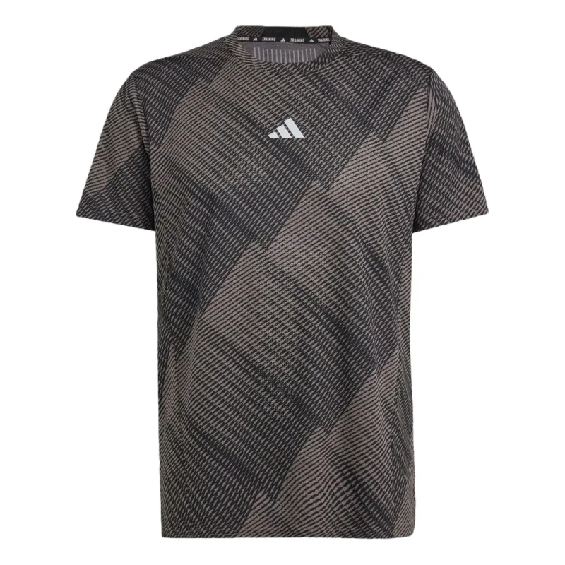 adidas Designed for Training HIIT Workout HEAT.RDY Print T-shirt Asia Sizing 'Charcoal Black' IL7136 sold by KicksCrew
