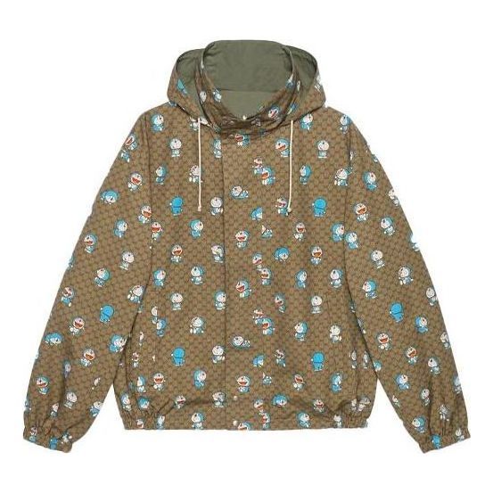Gucci X Doraemon Reversible Nylon GG Jacket 'Beige Green