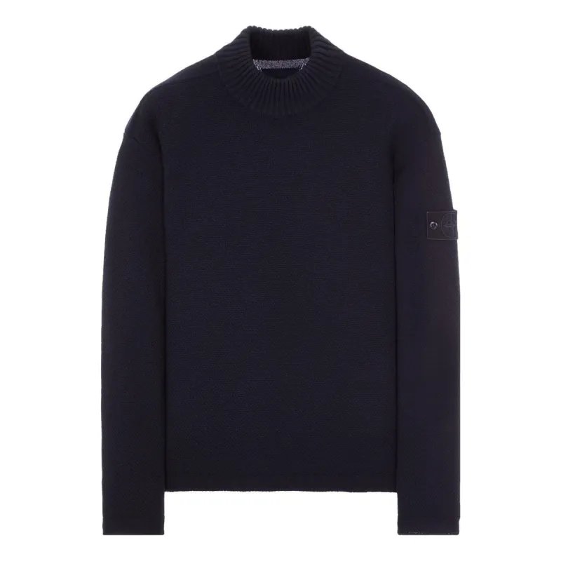 STONE ISLAND Wool Turtleneck Sweater 'Black' 7915558FA-V0020 sold by KicksCrew