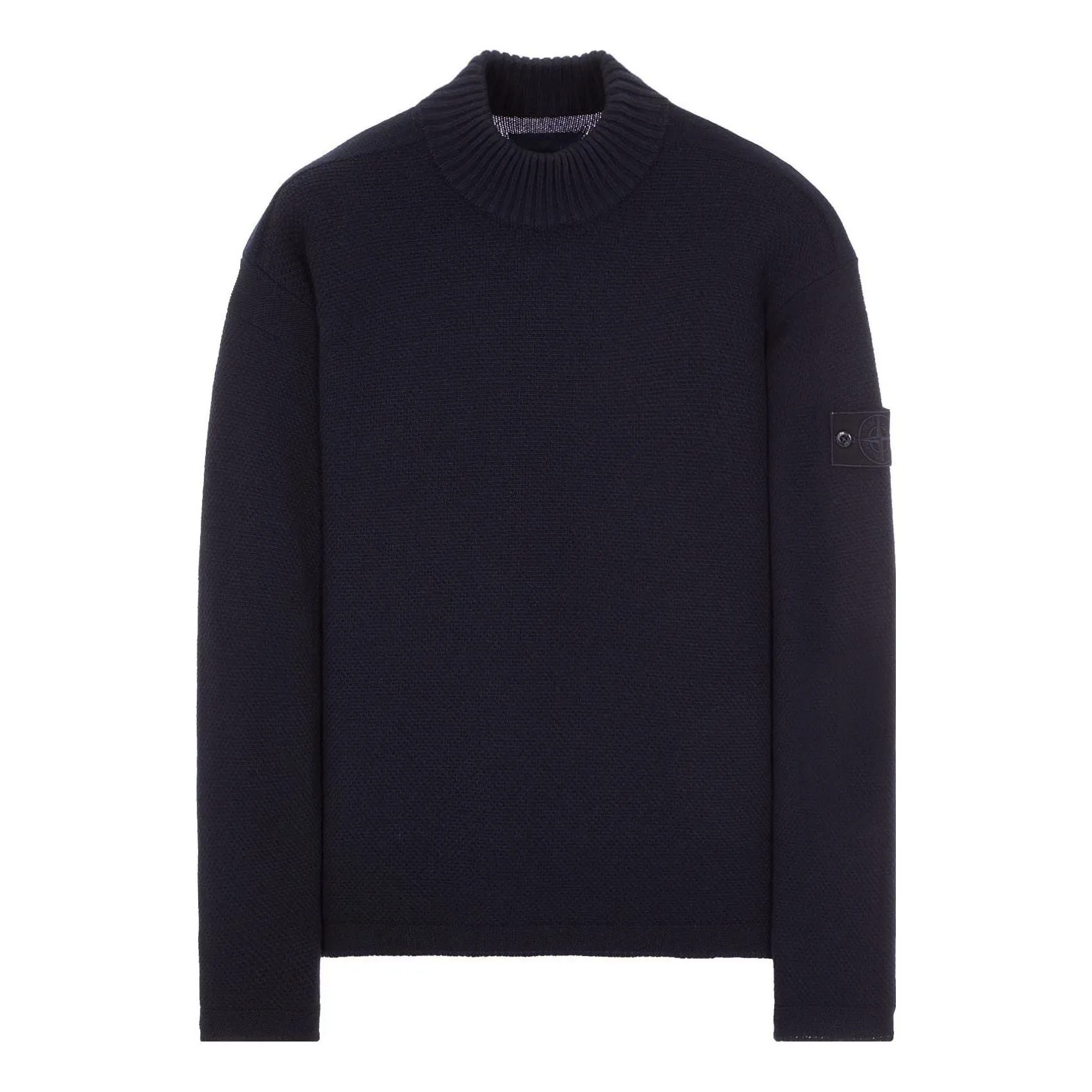 STONE ISLAND Wool Turtleneck Sweater 'Black' 7915558FA-V0020 sold by KicksCrew