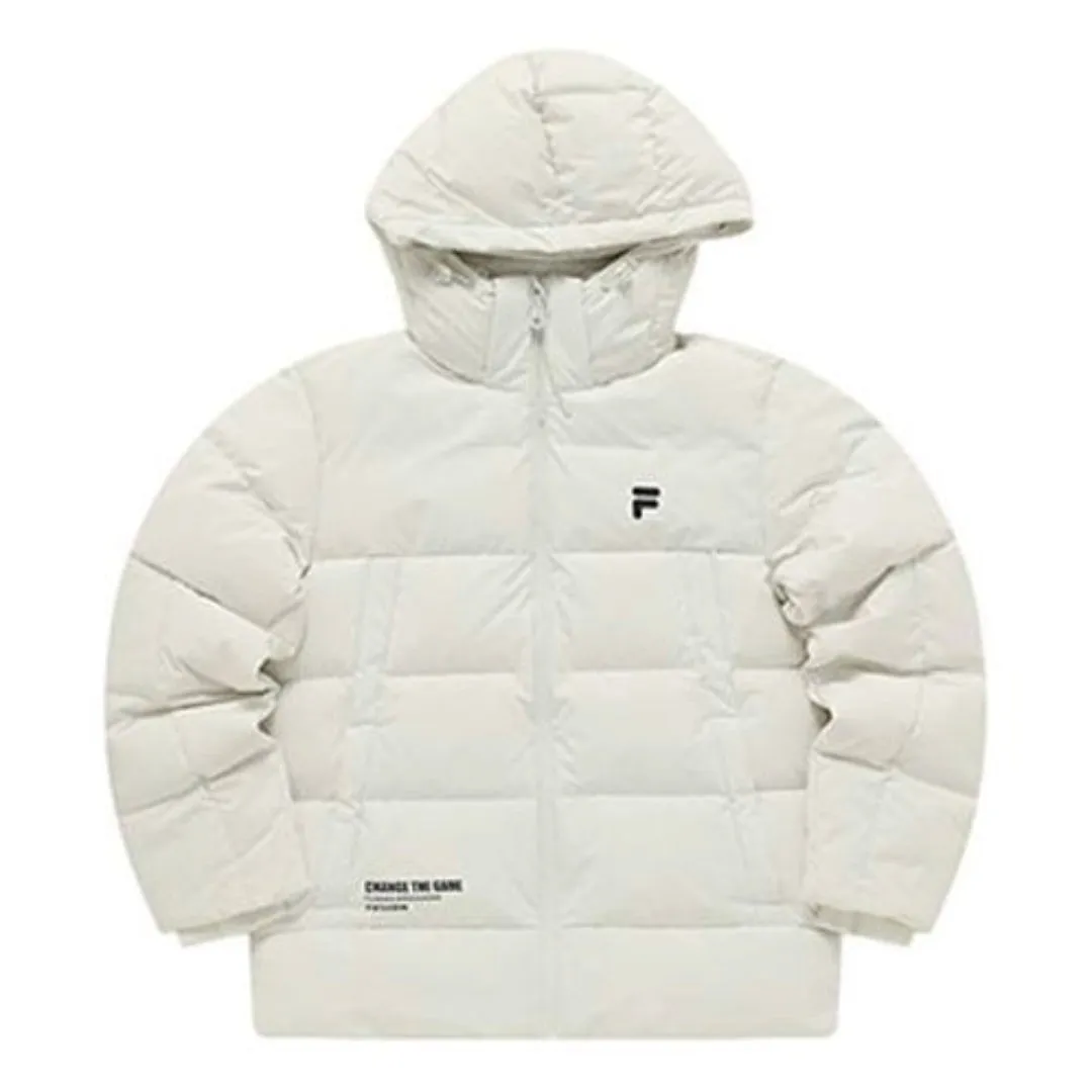 FILA FUSION Hooded Down Jacket 'White' T11M341903A-GY sold by KicksCrew