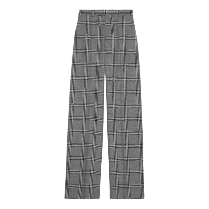 Gucci Horsebit Check Wool Pants 'Grey Black' 769504-ZAOPD-1016 sold by KicksCrew