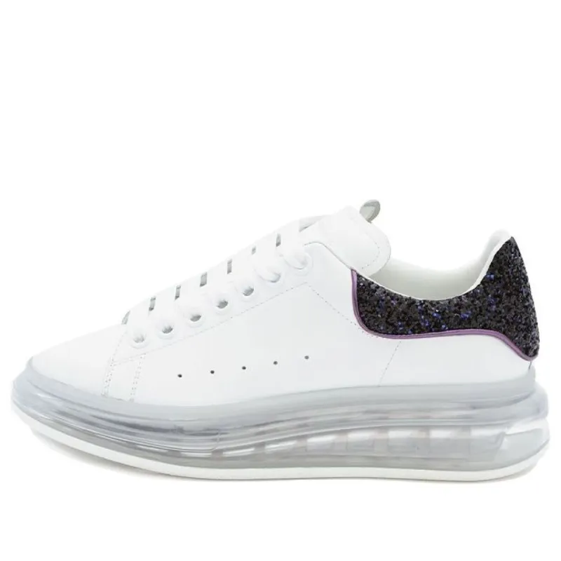 (WMNS) Alexander McQueen Clear Sole Oversized Sneaker 'White Black Sequins' 621718WHZ429926 sold by KicksCrew
