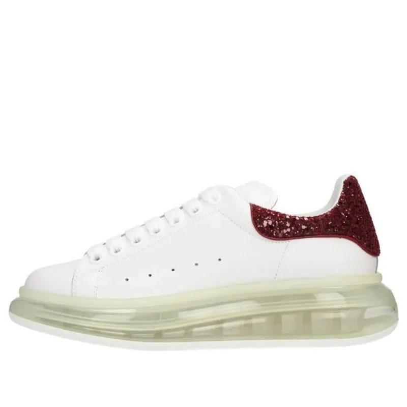 (WMNS) Alexander McQueen Clear Sole Oversized Sneaker 'White Burgundy Sequins' 621718WHZ429726 sold by KicksCrew