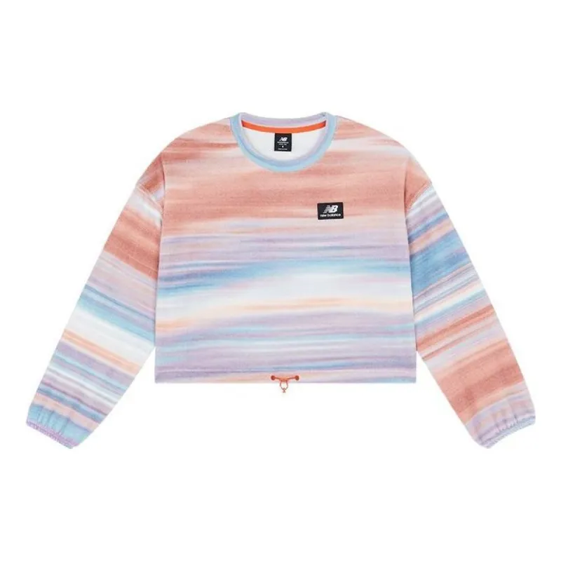 (WMNS) New Balance AT Printed Fleece Crew 'White Multi' WT21523-WM sold by KicksCrew