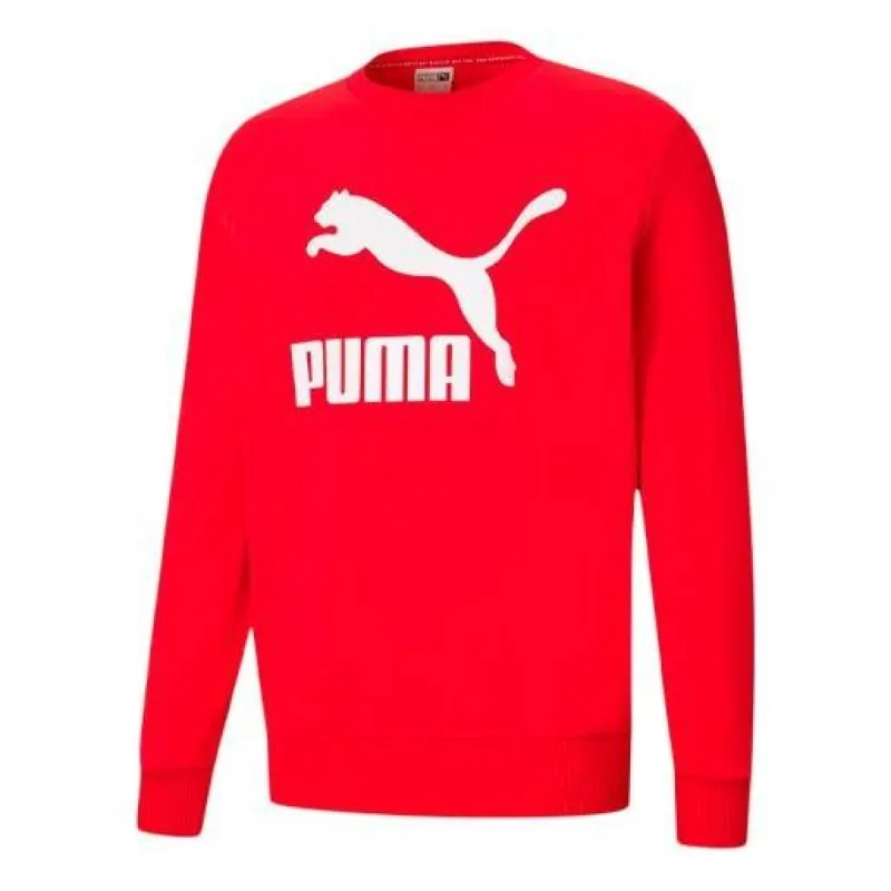 Puma Classics Logo Crew TR Sweater 'Red White' 531366-11 sold by KicksCrew