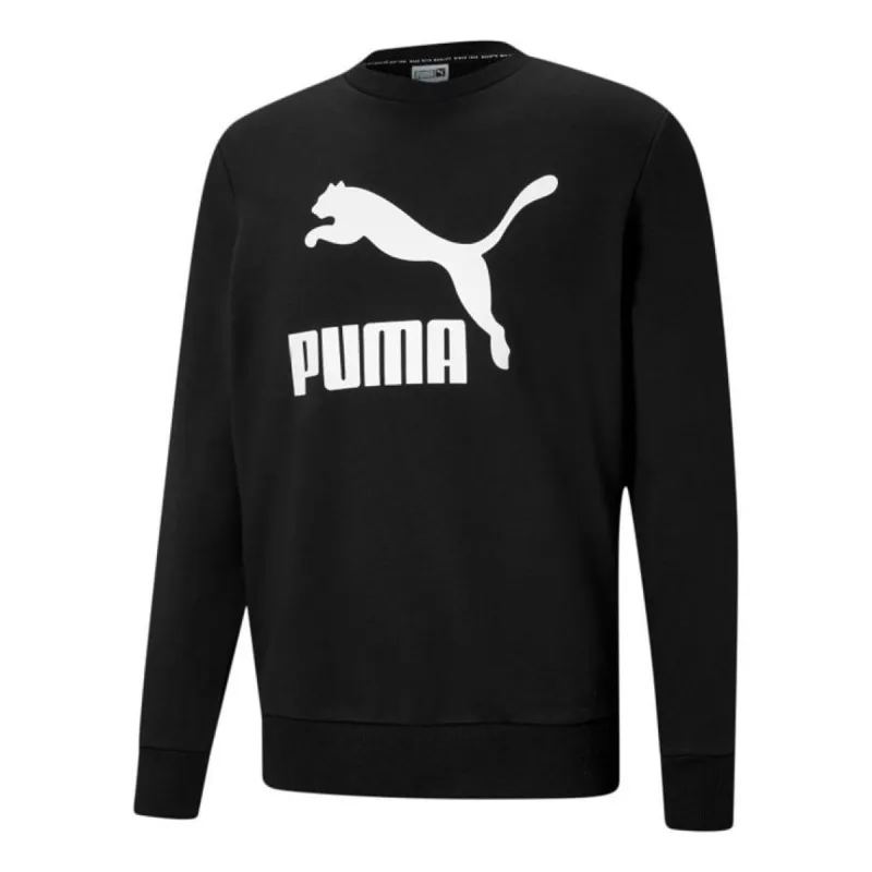 Puma Classics Logo Crew TR Sweater 'Black White' 531366-01 sold by KicksCrew