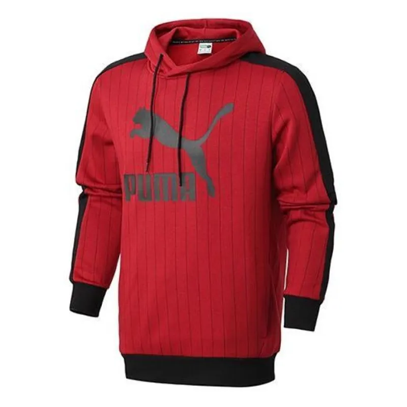 Puma Pinstripe Aop Pullover Hoodie 'Red' 530179-50 sold by KicksCrew