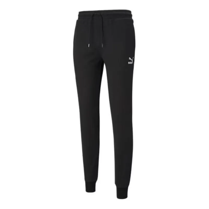Puma Classics Cuffed Sweatpants 'Black White' 530090-01 sold by KicksCrew