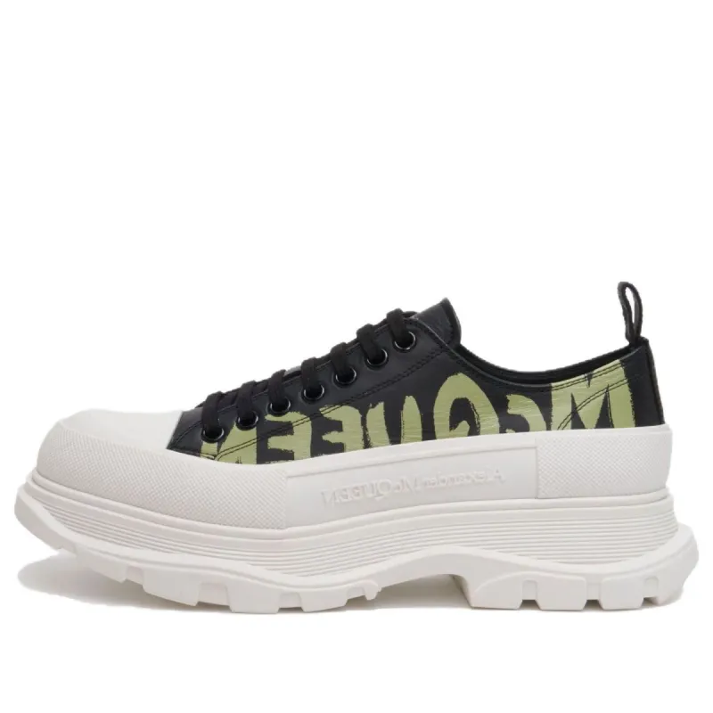Alexander McQueen Tread Slick Graffiti Sneakers 'Black White' 777961WIAT61680 sold by KicksCrew