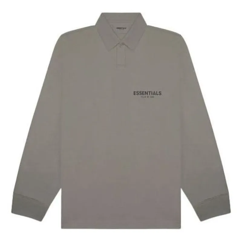 Fear of God Essentials FW20 Long Sleeve Polo Shirt 'Cement' FOG-FW20-360 sold by KicksCrew