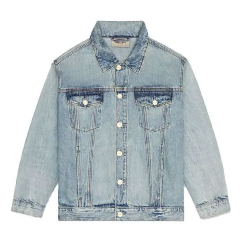 Fear of God Essentials FW20 Light Denim Trucker Jacket 'Indigo' FOG-FW20-363 sold by KicksCrew