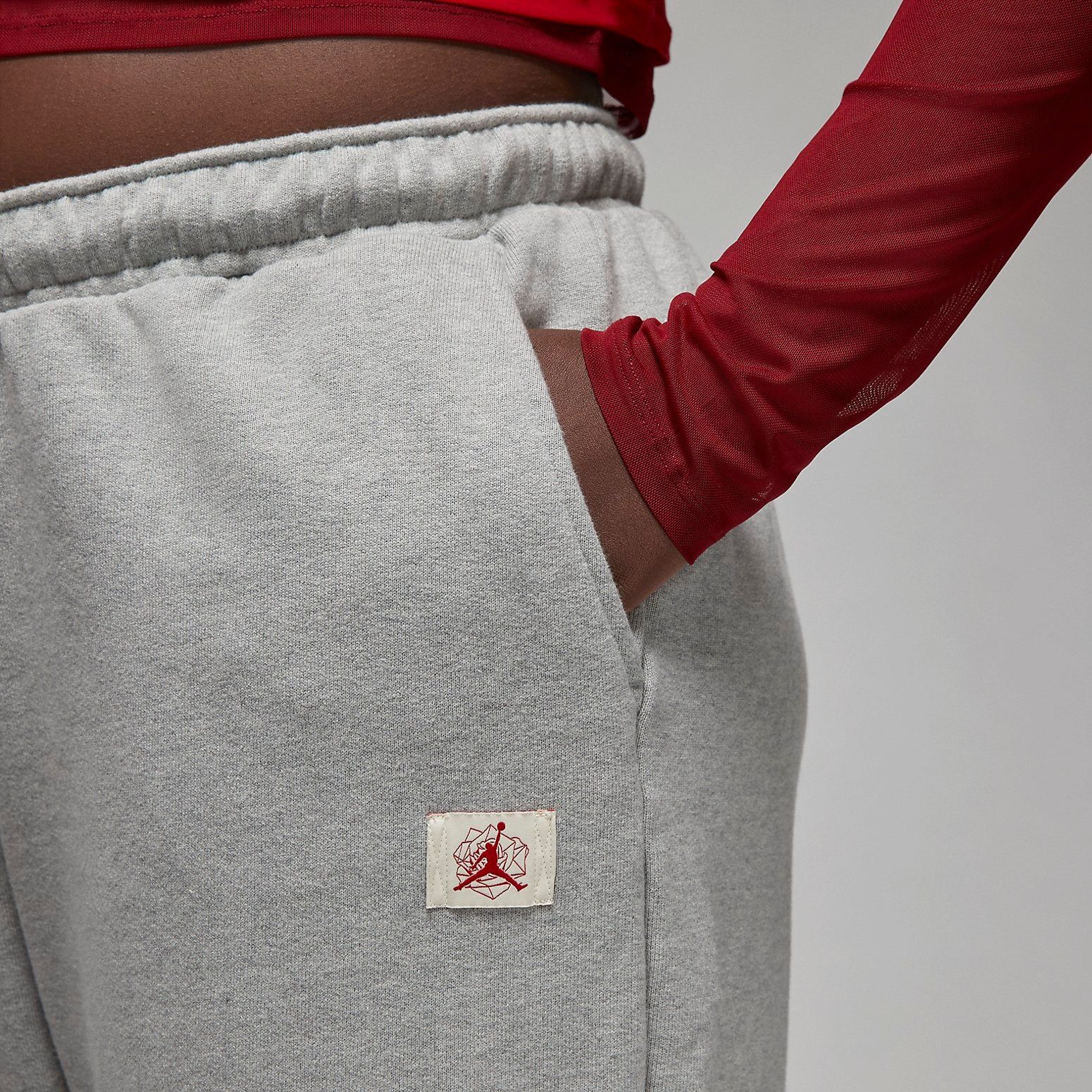 (WMNS) Air Jordan x Teyana Taylor Fleece Pants 'Grey Heather' FB2624-063 sold by KicksCrew product image thumbnail 5