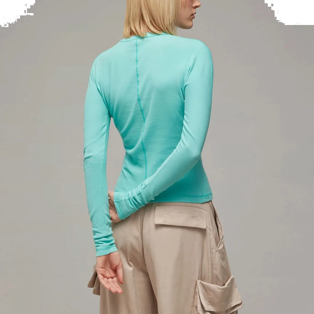 (WMNS) adidas x Y-3 Fitted Long Sleeve T-Shirt 'Blue' IV7758 sold by KicksCrew product image thumbnail 3