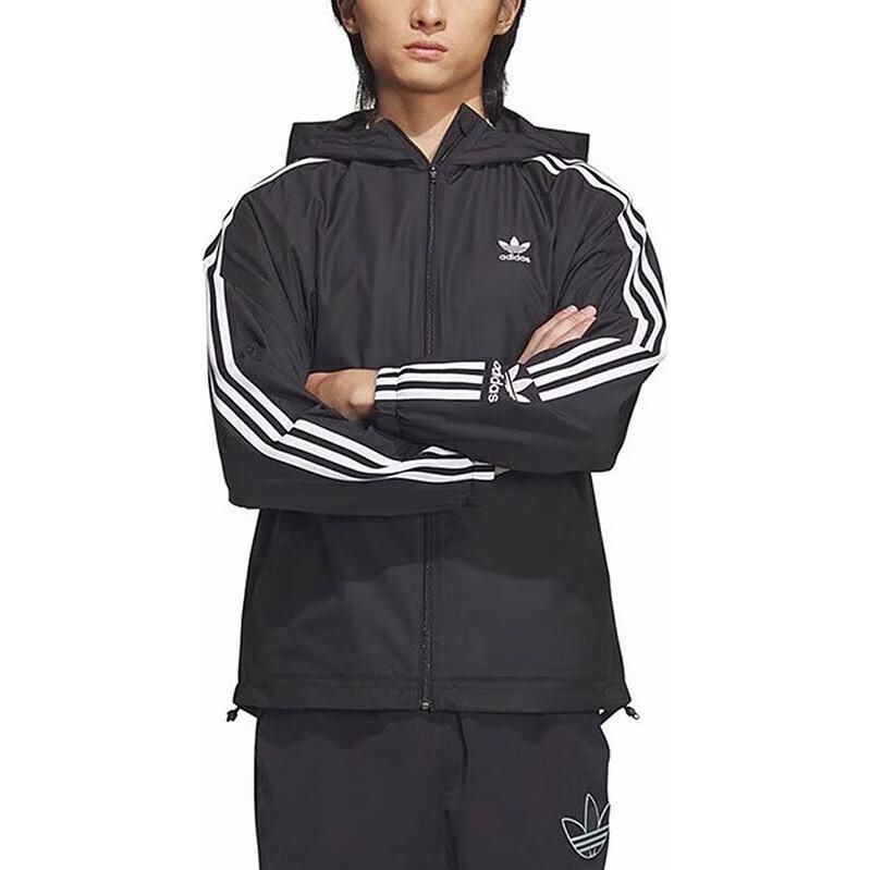 adidas Adicolor 3-stripes Windbreaker Full Zip Jacket 'Black' IK8673 sold by KicksCrew product image thumbnail 2