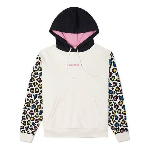 (WMNS) Converse Rainbow Leopard Print Pullover Hoodie 'Off White' 10023080-A01 sold by KicksCrew