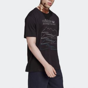 adidas originals Adventure Mountain Front T-shirt 'Black' HK5007 sold by KicksCrew