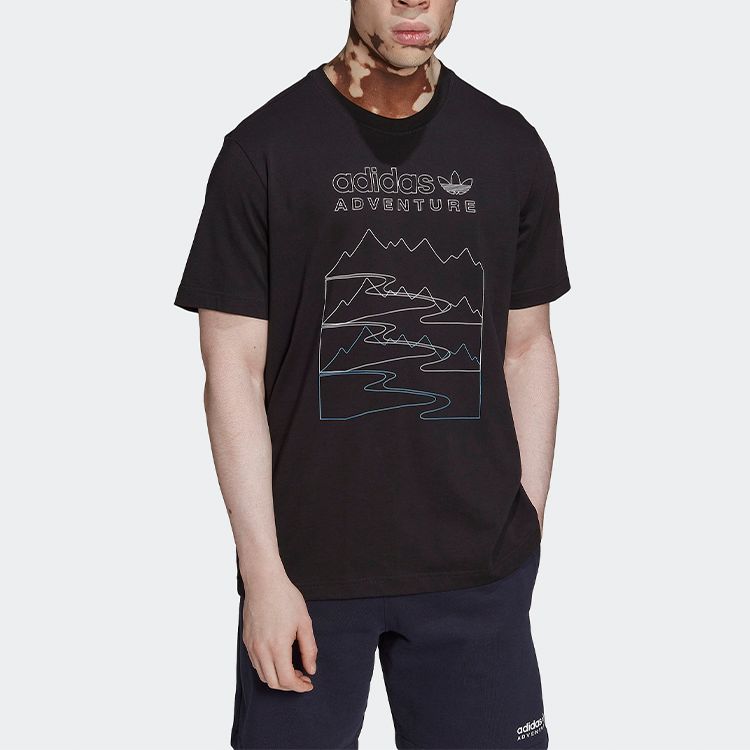 adidas originals Adventure Mountain Front T-shirt 'Black' HK5007 sold by KicksCrew product image thumbnail 2